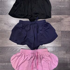 Various Brand Fly Shorts - Black, Navy, and Pink